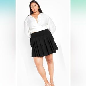 City Chic plus size 20 black tiered skirt